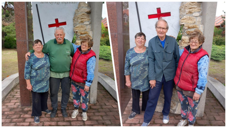 2025-05-26 Gyáli Szent György szobornál virágok ültetése