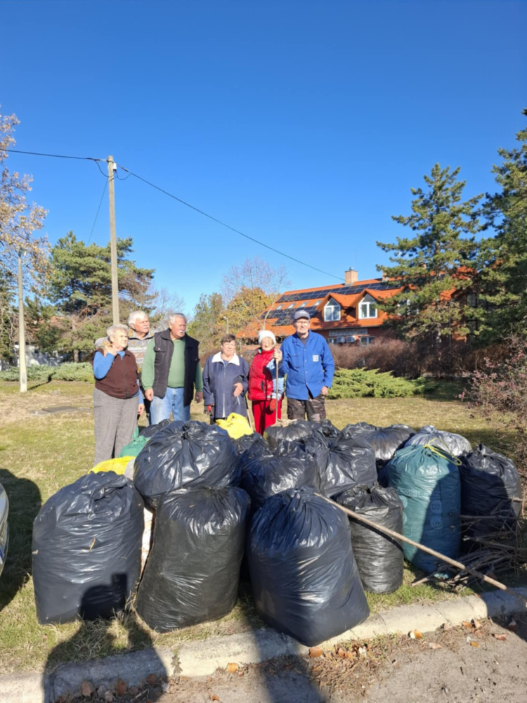 2025-11-04 A gyáli Szent György szobornál takarítás 
